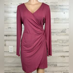 NWT Stitchfix The Commons Soft Stretchy Faux Wrap Dress Women’s XXL Berry Pink